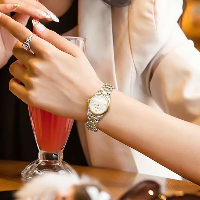 Đồng Hồ Đeo Tay Tự Động Chống Nước Thời Trang Hàn Quốc Cho Nữ