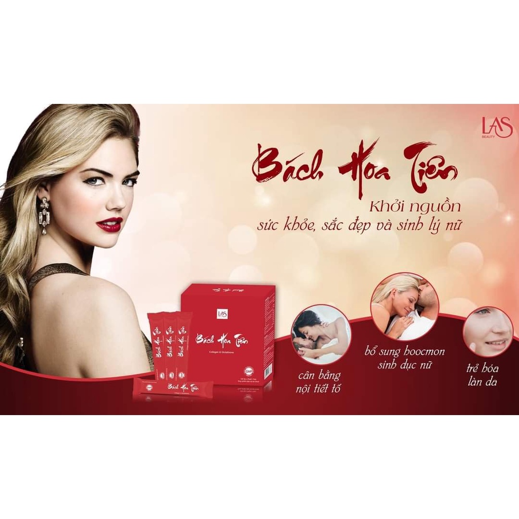 DÙNG THỬ 10 GÓI BÁCH HOA TIÊN LASBEUTY TĂNG NỘI SINH PHỤ NỮ