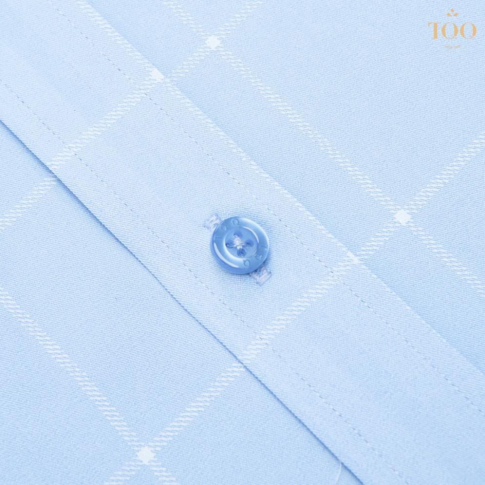 Áo sơ mi nam ngắn tay TQQ xanh dương kẻ ô to vạt bằng K302CB | BigBuy360 - bigbuy360.vn