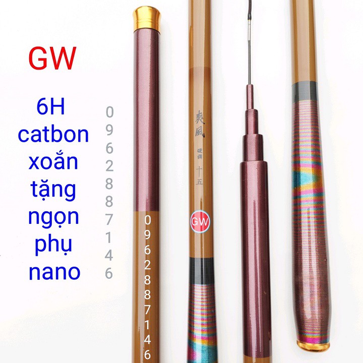 cần câu tay GW tử trúc 6H tặng ngọn đặc catbon nano