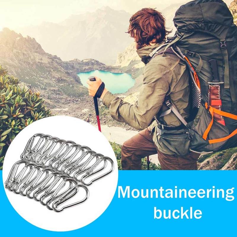 Bộ 10 Móc Khóa Carabiner Hình Hồ Lô Bằng Hợp Kim Nhôm Nhiều Màu Siêu Bền Tiện Dụng Mang Theo Cắm Trại