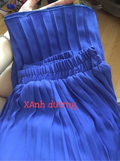 Quần váy voan dài dập ly