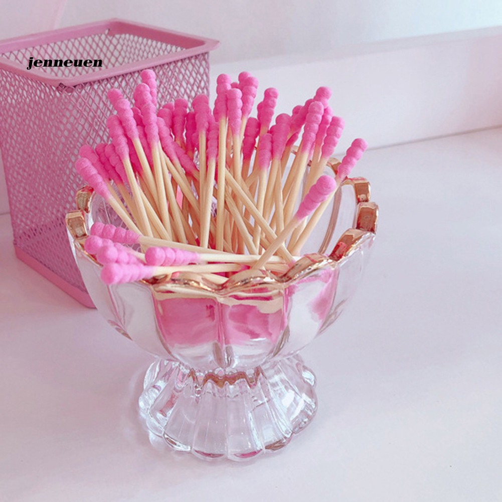 Hộp 100 Tăm Bông Tẩy Trang Hai Đầu Dùng Một Lần Tiện Lợi