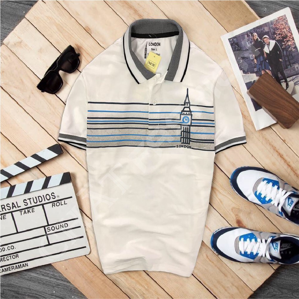 Áo Thun Nam 💕𝘍𝘳𝘦𝘦𝘴𝘩𝘪𝘱💕Áo Polo Tay Ngắn Tháp Đồng Hồ Thun Cotton Mềm  3 Màu 4 Size - Mã PS0054 - STAND | BigBuy360 - bigbuy360.vn