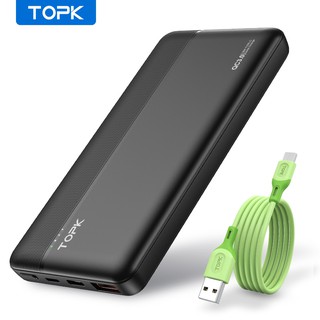 Pin dự phòng sạc nhanh i1015p 18w qc3.0 pd topk 10000mah có ic chống quá dòng quá tải bảo hành chính hãng 12 tháng
