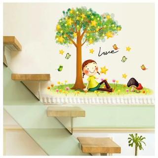 decal dán tường cây sao