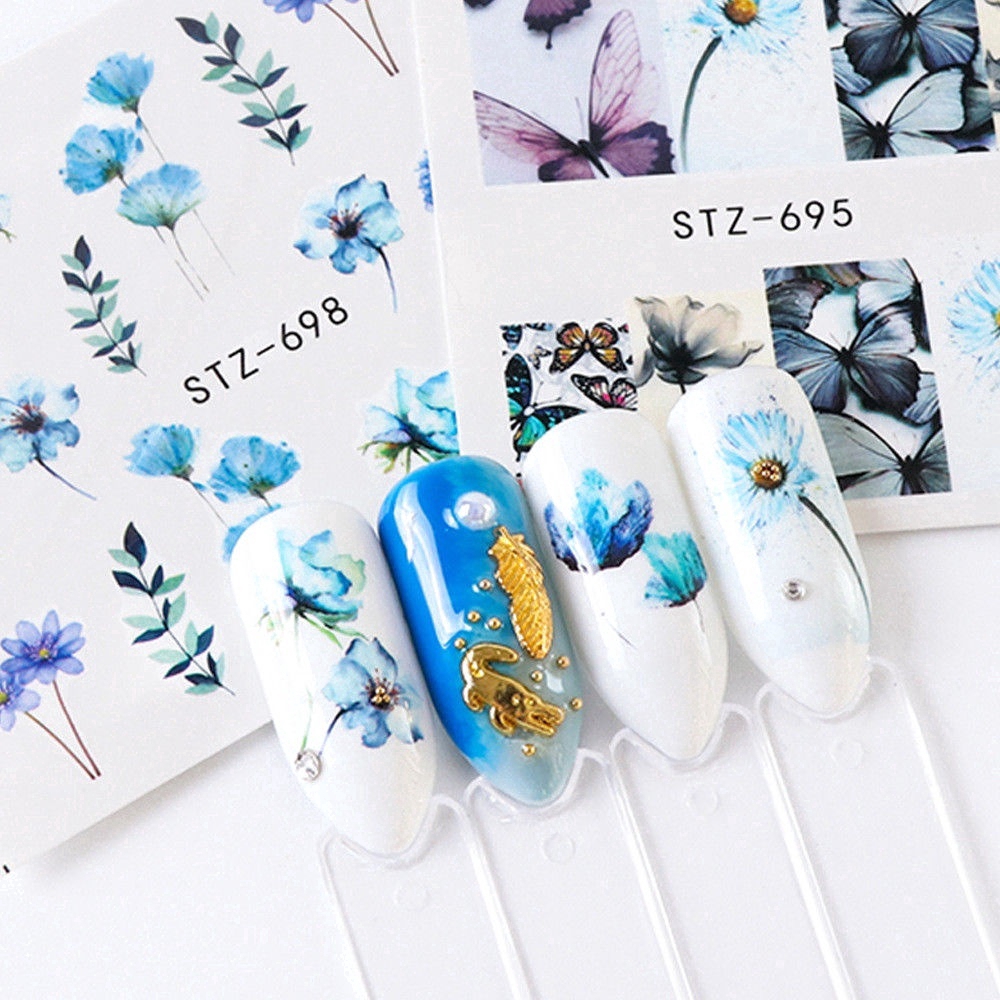 Set 24 Miếng Dán Trang Trí Móng Tay Hình Hoa Hồng
