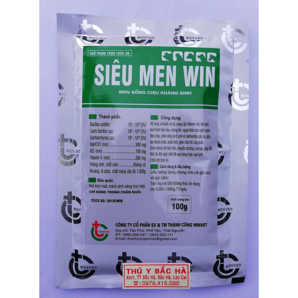 1kg SIÊU MEN WIN Men sống chịu kháng sinh