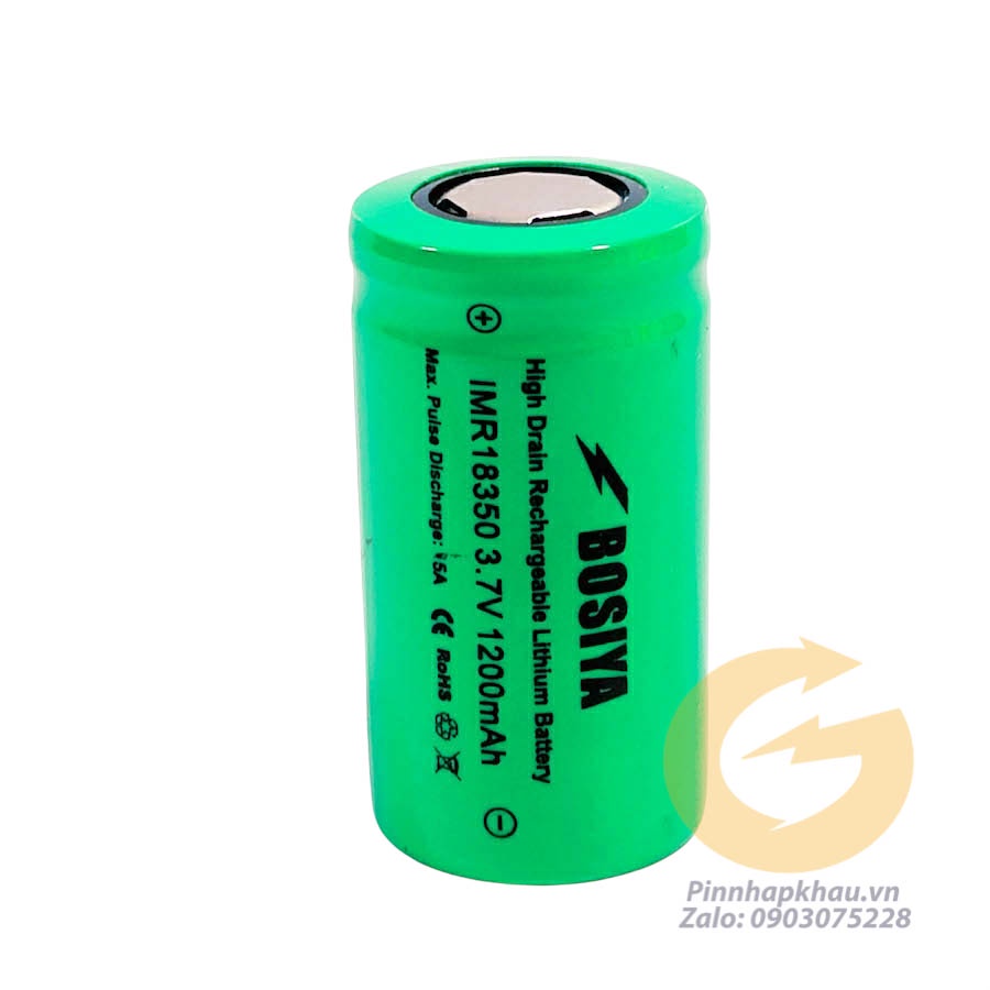 [P19] Pin sạc 18350 Bosiya IMR xã cao 15A dung lượng 1200mah chính hãng dùng cho thiết bị cầm tay, pin máy ảnh