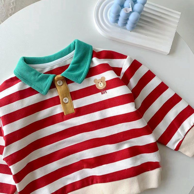 Áo Khoác Polo Cotton Mềm Mại Phong Cách Phương Tây Dành Cho Bé Trai