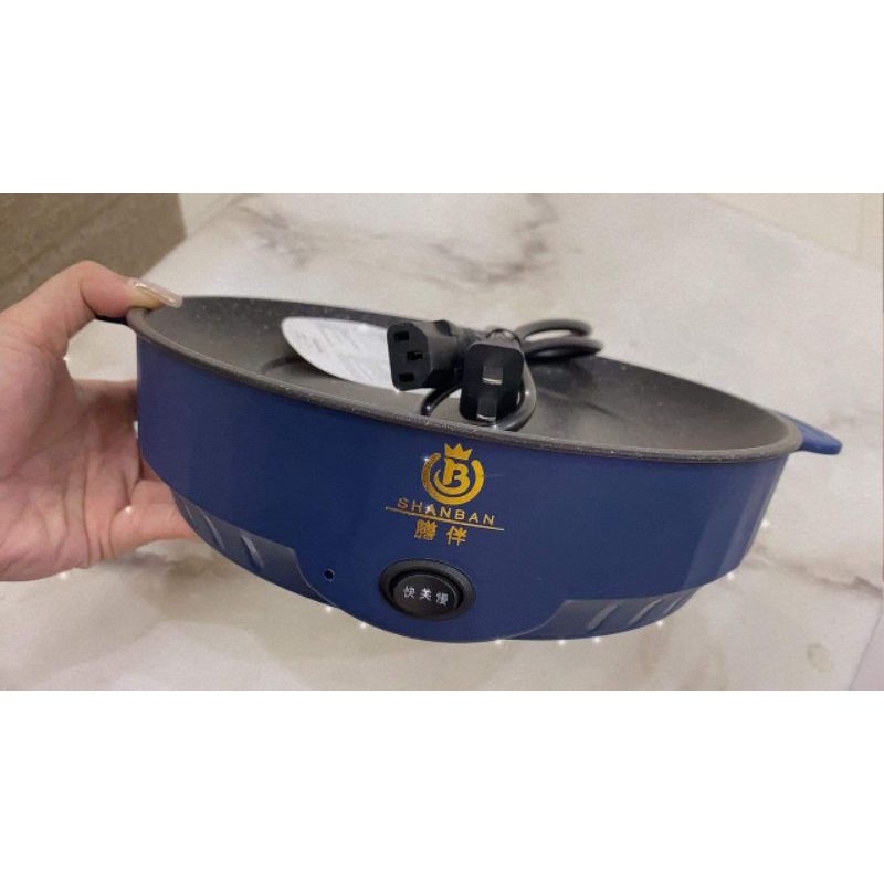 Chảo Nướng Điện Vân Đá Mini, Chiên, Xào, Nướng Đa Năng 3 in 1 - Ngoinhatienich