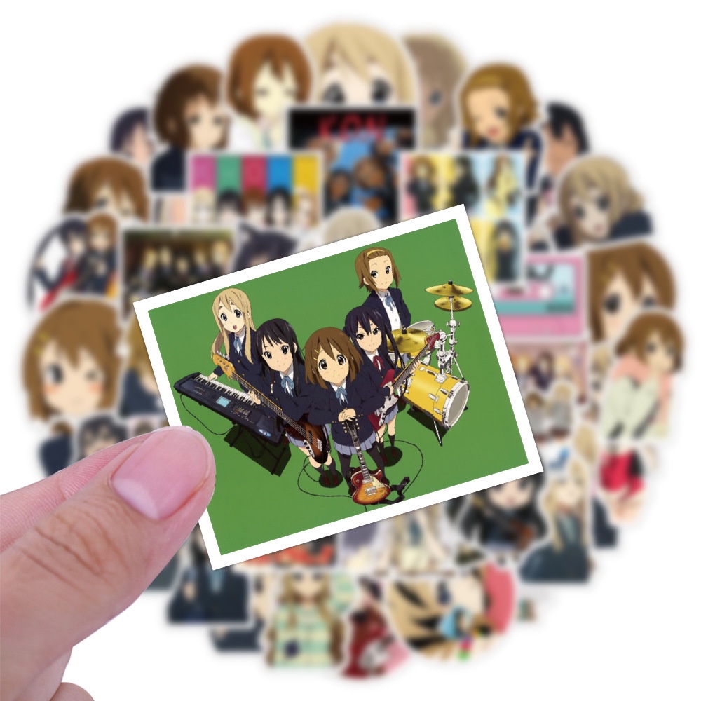 Y&P| Hình Dán Chống Nước K-ON! Nhật Bản Anime Mũ Bảo Hiểm Máy Tính Xách Tay Hành Lý Dán Thiết Lập, 50 tờ