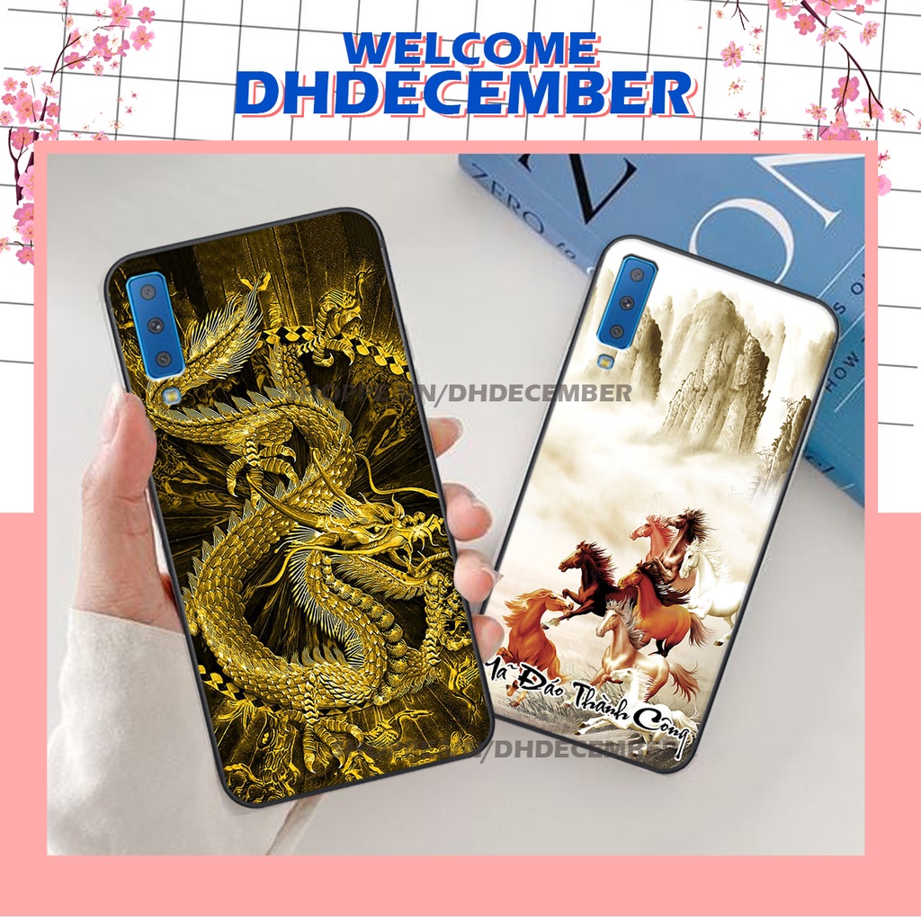 Ốp lưng Samsung Galaxy A7 2018 in hình thư pháp tâm an vạn sự an ,mã đáo thành công SIÊU CHẤT