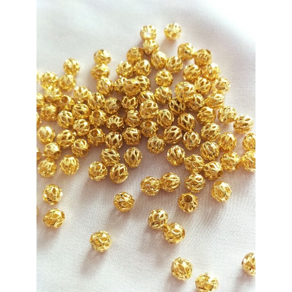Bi lưới bi rỗng hình mắt lưới 5li cao cấp làm vòng handmade