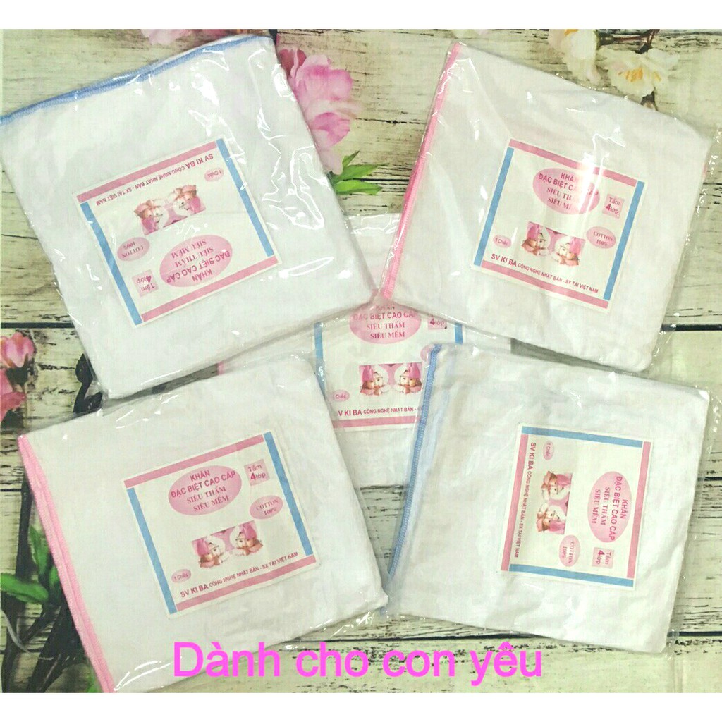 Khăn xô tắm Kiba siêu mềm 4 lớp cho bé