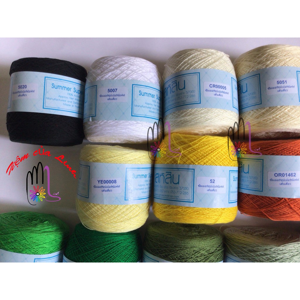 SỢI MÙA HÈ THÁI LAN SAHASIN SUMMER SUPER SOFT đan móc áo váy mùa hè  cuộn 200g