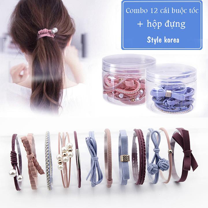 Hộp 12 dây cột tóc Hàn Quốc dễ thương -Hàng Như Hình