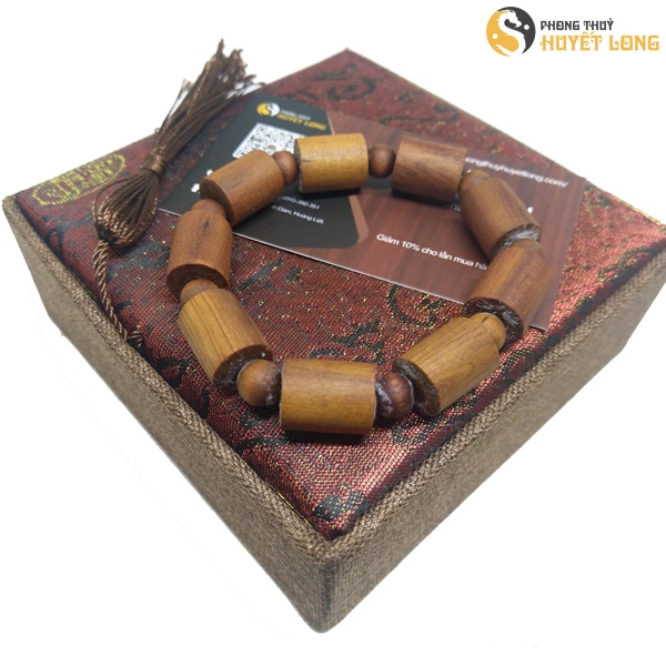 Chuỗi Hạt Gỗ Hoàng Đàn Tuyết Lạng Sơn Dạng Trúc, Vòng Tay Hoàng Đàn Tuyết Đốt Trục Thơm Ngọt Vĩnh Viễn
