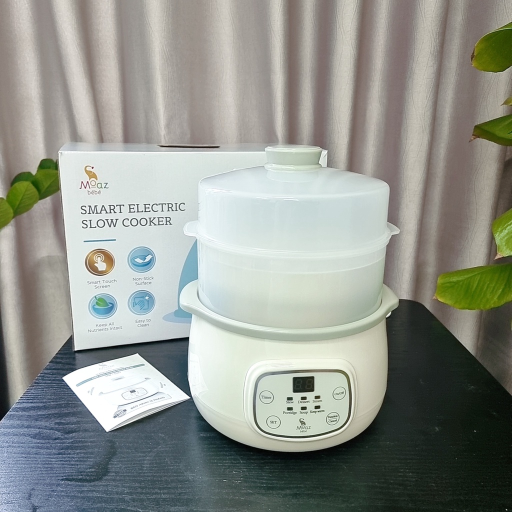 [BH 1 năm] Nồi nấu chậm Moaz bebe 030 dung tích 1.5l dành cho bé đồ ăn dặm MB 030