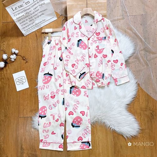 Bộ Ngủ Lụa Mango Dài Tay Dành Cho Bé Gái - BPN56