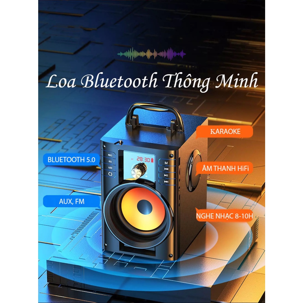 (New) Loa Bluetooth A60 - Âm Thanh 4.1 Sống Động - Chất Lượng HiFi - Tích Hợp Karaoke/Thẻ Nhớ/AUX/FM - Lỗi Đổi 1/7 ngày