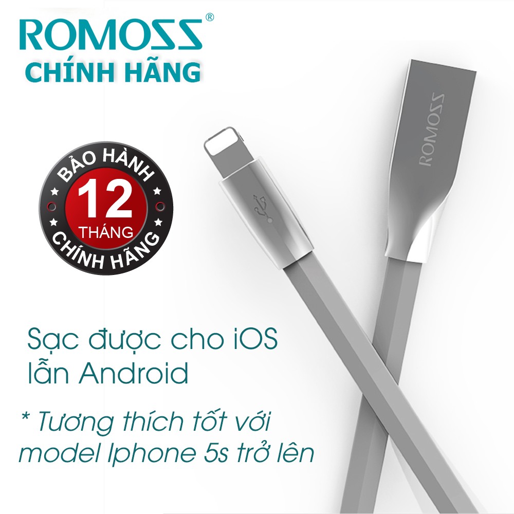 Cáp sạc 2 trong 1 cho iOS lẫn Android Romoss RoLink Hybrid - Hãng phân phối chính thức
