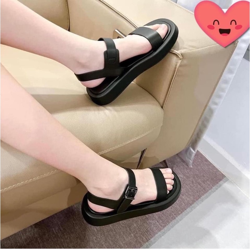 Sandal CnK hai màu Trắng - Đen