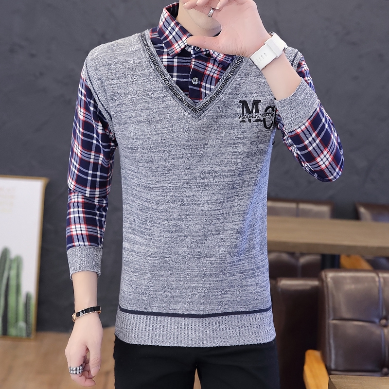 Áo Len Giả Hai Lớp Cổ Chữ V Thời Trang Thanh Lịch Cho Nam | BigBuy360 - bigbuy360.vn