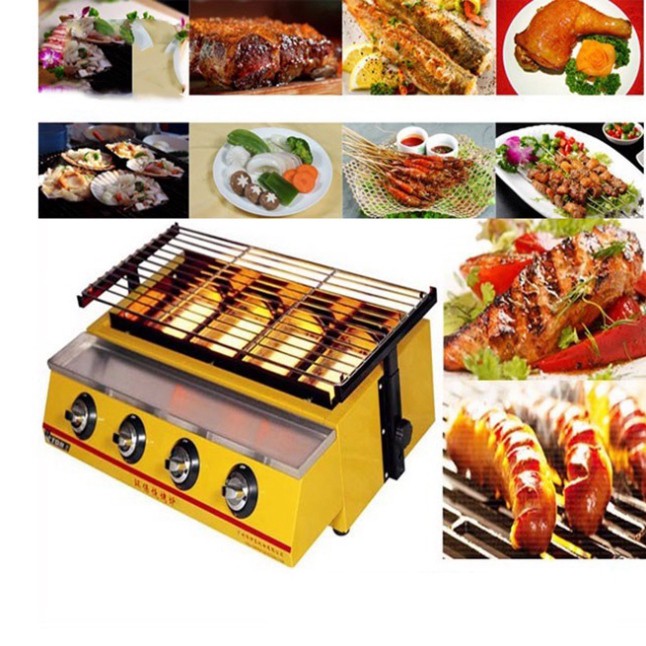 BẾP NƯỚNG BẰNG GAS ETON 4 ĐẦU ĐỐT CHUYÊN DÙNG NƯỚNG HÀU, THỊT, BÁNH TRÁNG