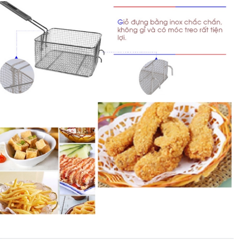 Bếp chiên nhúng đôi điện, bếp chiên gà rán, bếp chiên nhúng 2 ngăn_ Bảo Hành 12 tháng