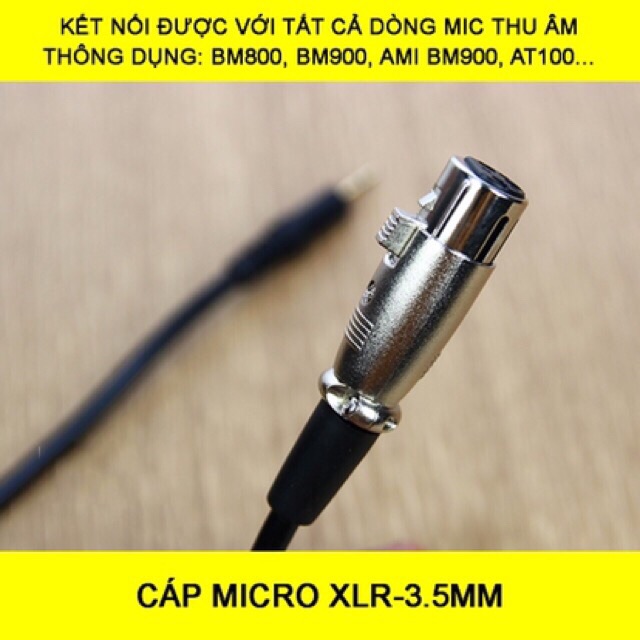 Dây mic thu âm cho mic BM900, BM800 AMi BM900 , ISK AT100 , AT350 , AT850... và nhiều mic với chân cắm 3.5 và đầu canoon