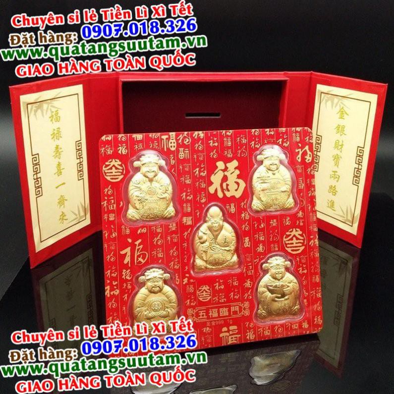 Bộ Ngũ Phúc - PHÚC LỘC THỌ TÀI HỶ Mạ Vàng