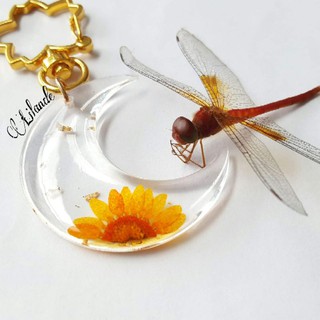 Móc khóa handmade Hoa Thật (thêm tên theo yêu cầu ) Keychain Lilande
