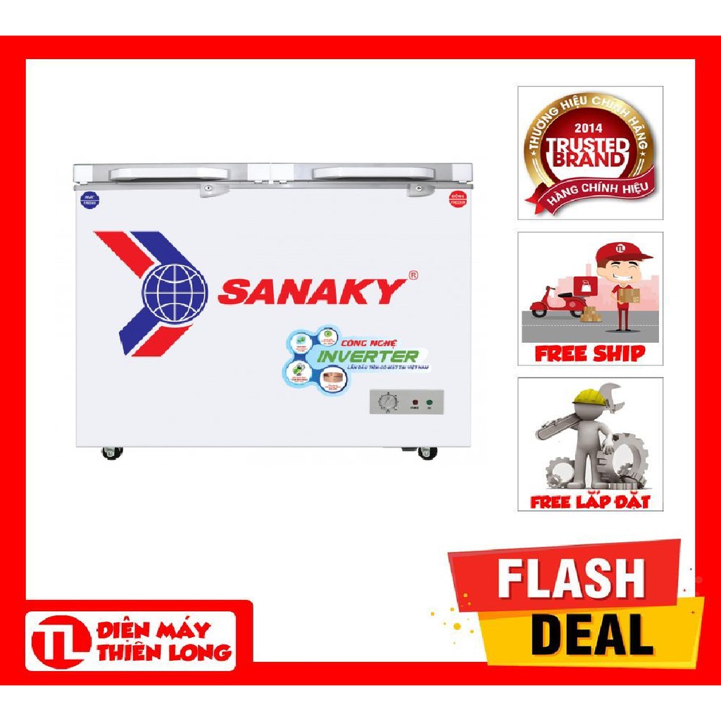 Tủ đông Sanaky Inverter VH-3699A4K - 1 NGĂN ĐÔNG 2 CÁNH,270 LÍT