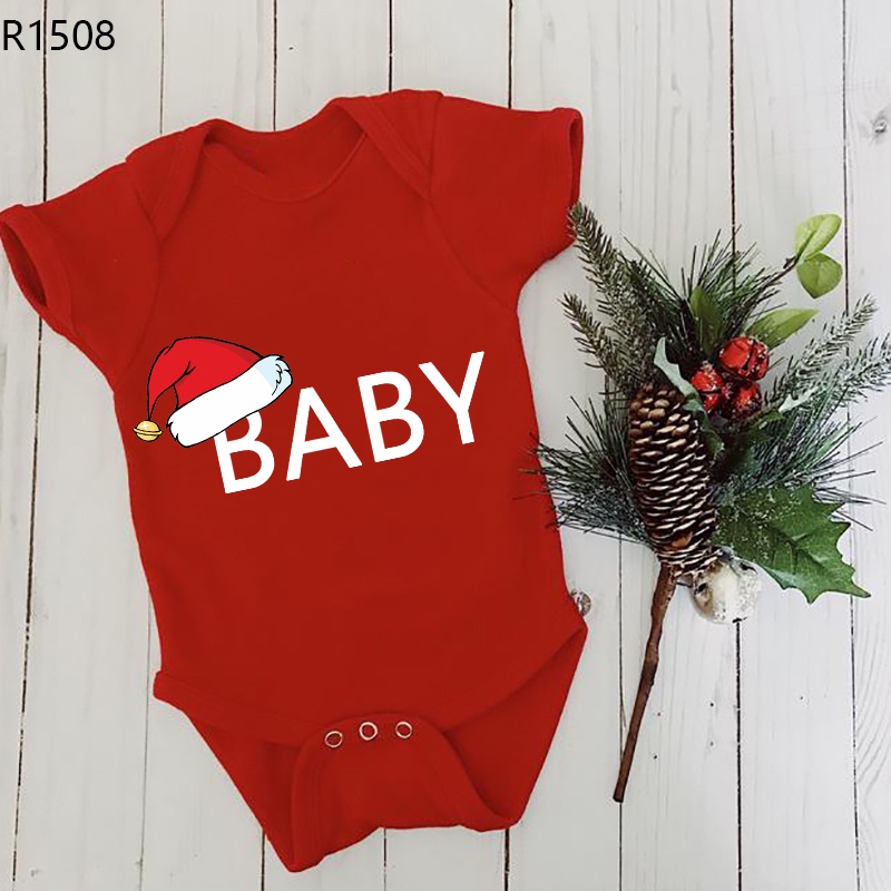 Giáng Sinh Người Tuyết Bé Đỏ Cotton Áo liền quần Giáng Sinh Vui Vẻ Áo liền quần Unisex Bodysuits Quà Giáng Sinh