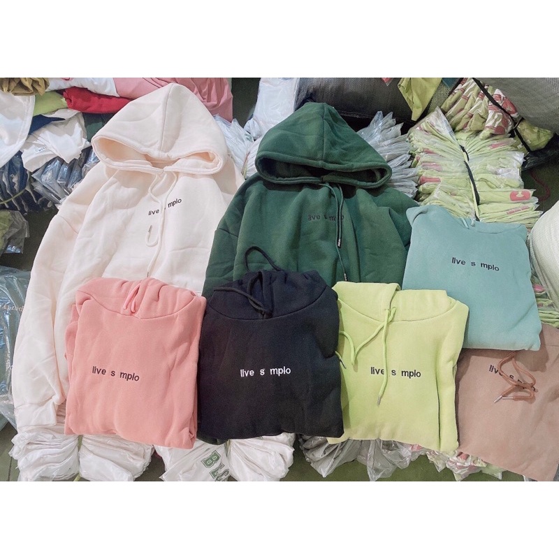 [ Rẻ vô địch ] Áo hoodie nỉ form rộng mũ hai lớp - Live s mplo