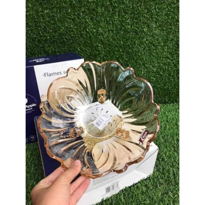 Đĩa 3 Chân Màu Trắng Và Vàng