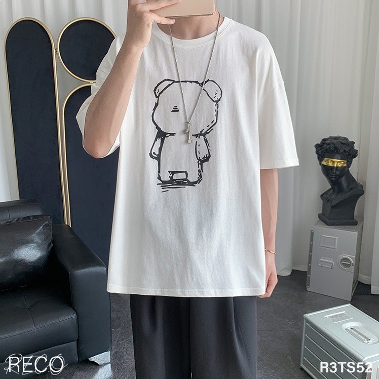 Áo thun, phông nam Hàn Quốc cao cấp dáng rộng tay lỡ T-Shirt Loose R3TS52 Unisex