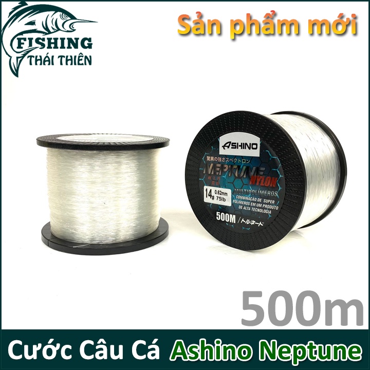 Dây Câu, Cước Câu Cá Siêu Bền Ashino Neptune Cuộn Dài 500m Màu Trắng Dùng Câu Cá Tra, Làm Thẻo Câu