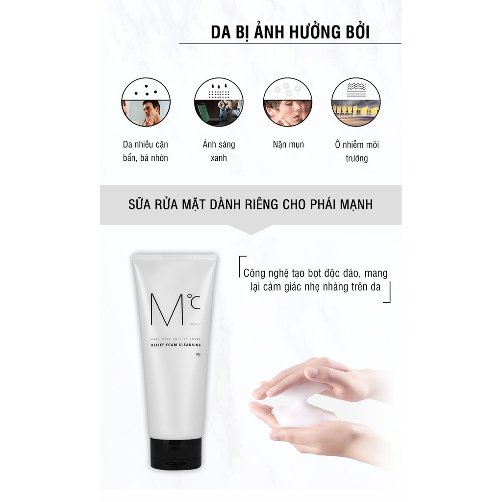 Sữa Rửa Mặt Nam MdoC Foam Cleansing 150g - Làm Sạch Bã Nhờn Bụi Bẩn