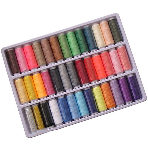 Set 39 cuộn chỉ may đồ nhiều màu từ 100% polyester kích thước 200 yard