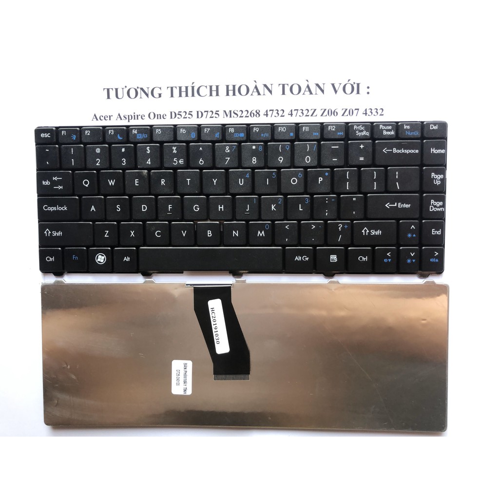Bàn phím cho ACER eMachines D525 D725 MS2268 4732Z 3935 Z06 Z07 NV44 NV40 4332 Hàng mới 100%