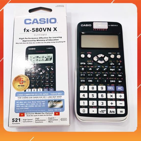 Máy tính cầm tay CAS1O 580VN-PLUS,dành cho học sinh,sinh viên,văn phòng,tiện dụng,bền bỉ