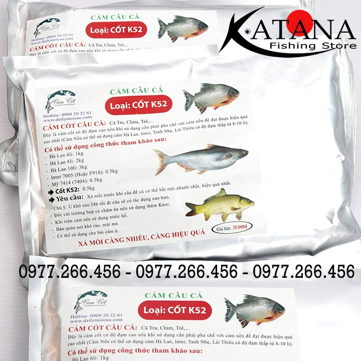 Cám Câu Cá - Cốt Vàng, Cốt Đen, Cốt K52 - câu cá tra, cá tự nhiên hiệu quả