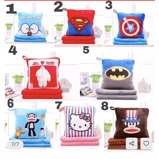 Bộ chăn gối du lịch gấu bông 2 trong 1 tay gấu