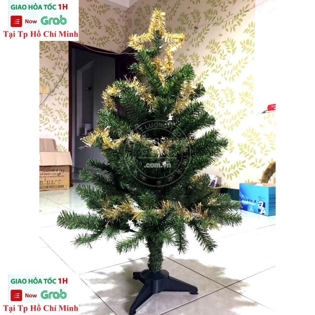 Cây Thông Noel 90Cm Tặng 1 Ngôi Sao Và 2 Dây Kim Tuyến Cây Thông Hàng Việt Nam Cao Cấp