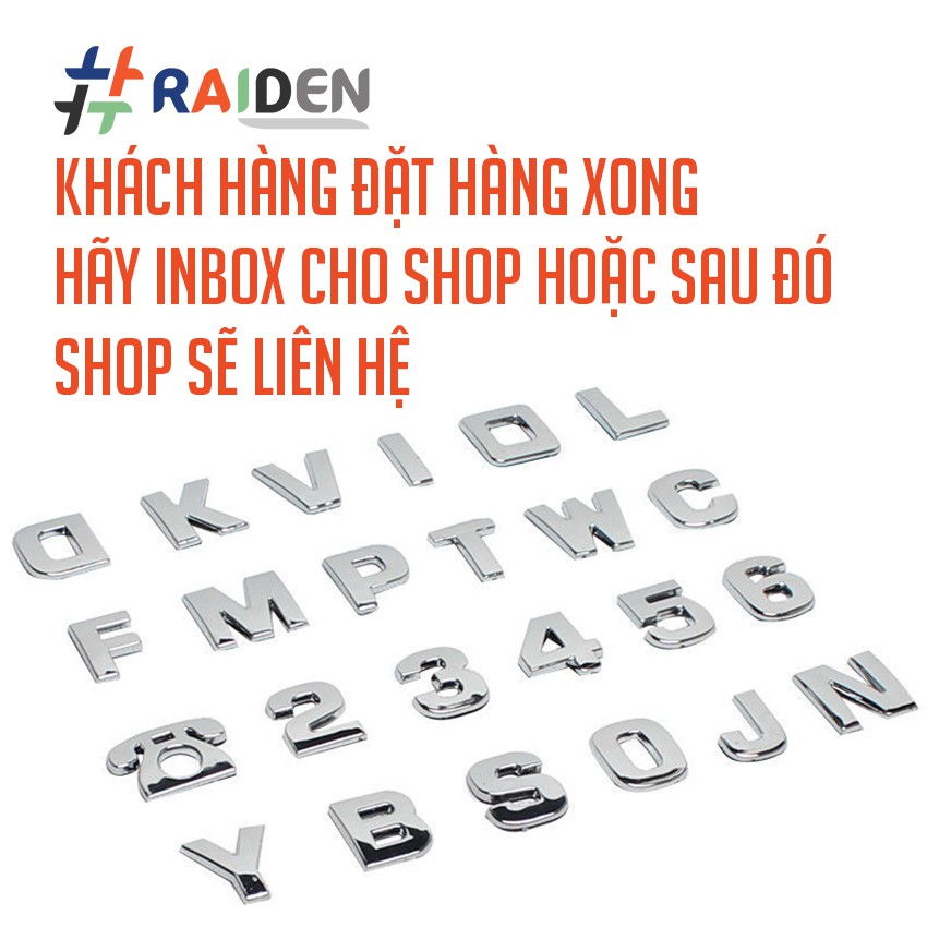 Chữ Kim Loại Dán Xe, Chữ Cái Và Số Kim Loại Dán Trang Trí - Có Tặng Kèm Keo Dán - Raiden | BigBuy360 - bigbuy360.vn