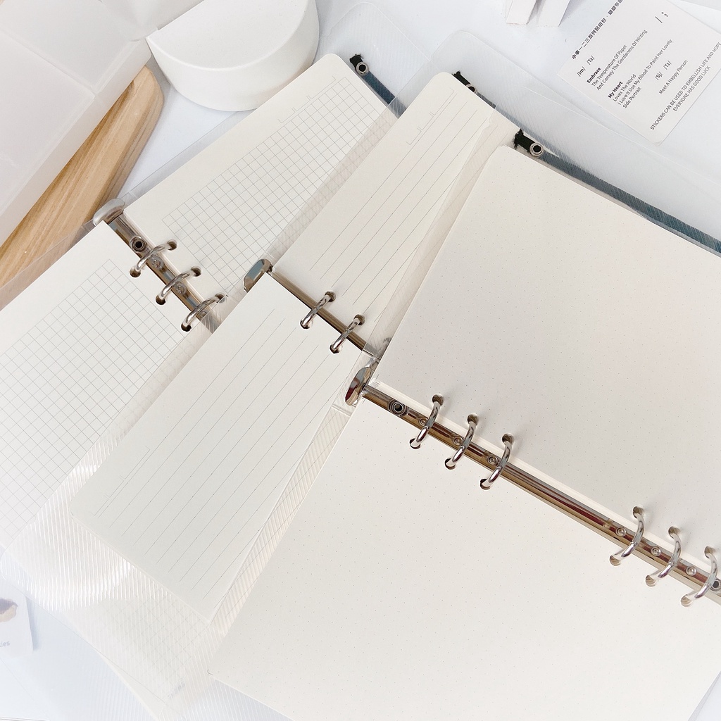 SỔ CÒNG BINDER KLONG CARO SIZE A5 100 TỜ  120GSM SIÊU DÀY LÀM BULLET JOURNAL TAKE NOTE