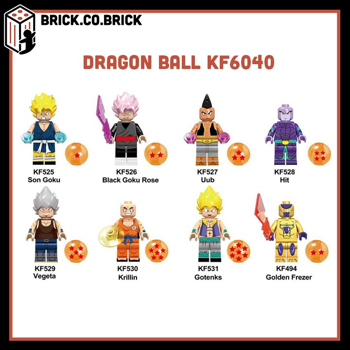 Non Lego Dragon Ball Đồ Chơi Lắp Ráp Minifigure Anime Mô Hình Sáng Tạo 7 viên ngọc rồng KF6040