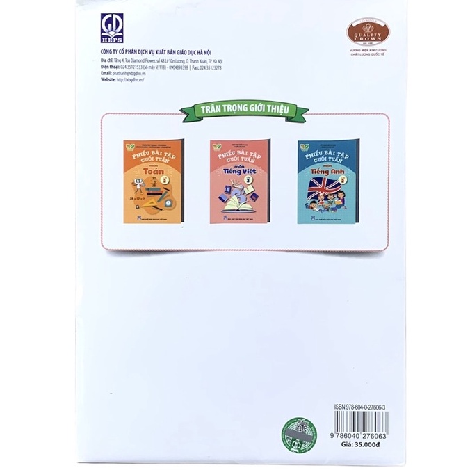 Sách - Phiếu bài tập cuối tuần môn Tiếng Anh lớp 2.